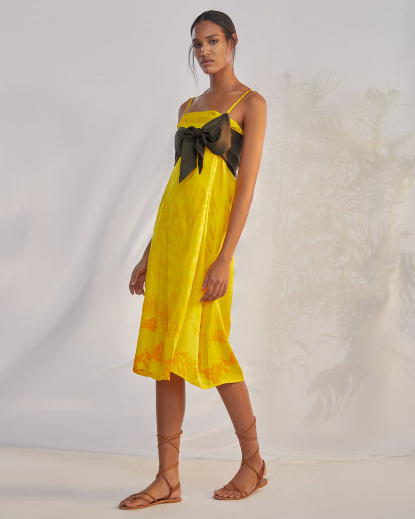 Silk Islander Dress in Atiti - Marigold